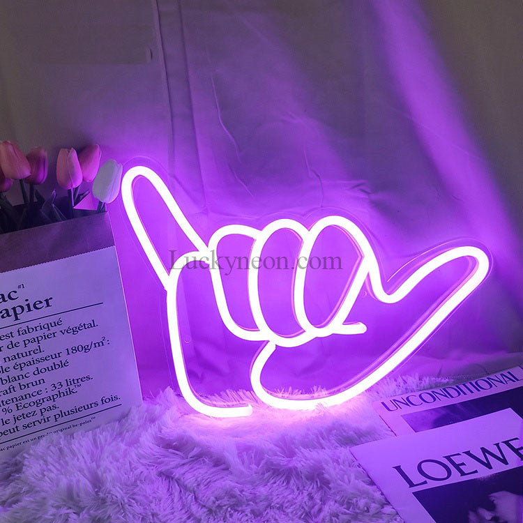 New,suitable Finger Neon Sign Lucky Gesture Neon Pink Neon Light