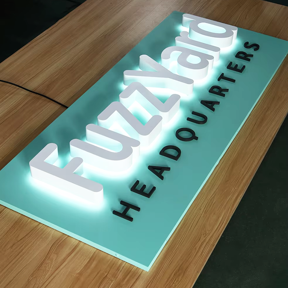 Personalized 3D Metal Backlit Signs – Backlit LED Lighted Channel Letters for Indoor, Offices, Receptions, and Salons