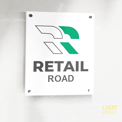 Personalized Logo Acrylic Business Sign - Wall Hanging UV Printed Acrylic Sign for Office, Salon, Reception, Company and Indoor