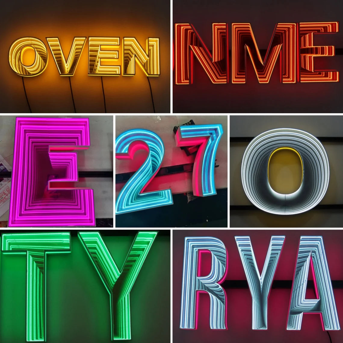 Custom 3D Infinity Mirror LED Light Sign - Personalized Magic Number Sign