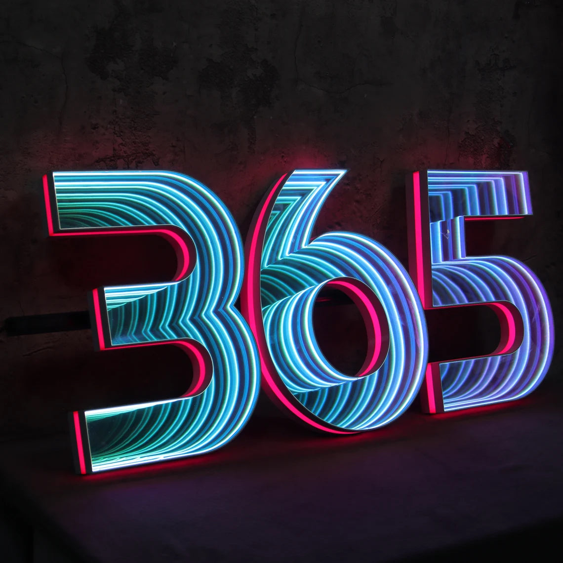 Custom 3D Infinity Mirror LED Light Sign - Personalized Magic Number Sign