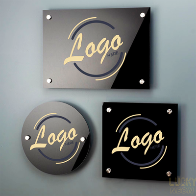 Personalized Logo Acrylic Business Sign - Wall Hanging UV Printed Acrylic Sign for Office, Salon, Reception, Company and Indoor