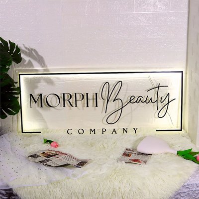 Custom Acrylic Backlit Sign, Illuminated Clear Acrylic Logo Sign For Salon, Skin Clinic, Studio