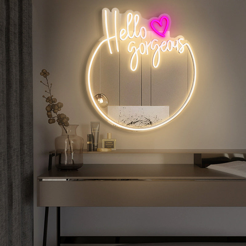 Wholesales Hello Gorgeous Mirror - LED Neon Sign Mirror For Room ...