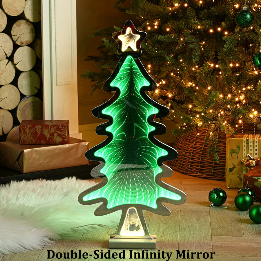 Merry Christmas Infinity Mirror Neon Sign, Creative Business LED Neon Sign, Home Decoration Light