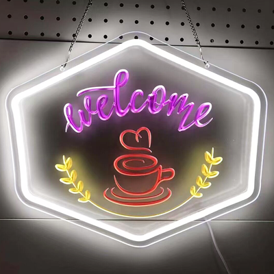 Embossed Neon Sign - Custom Logo Engraved Neon Sign For Coffee Shop, Party, Interior