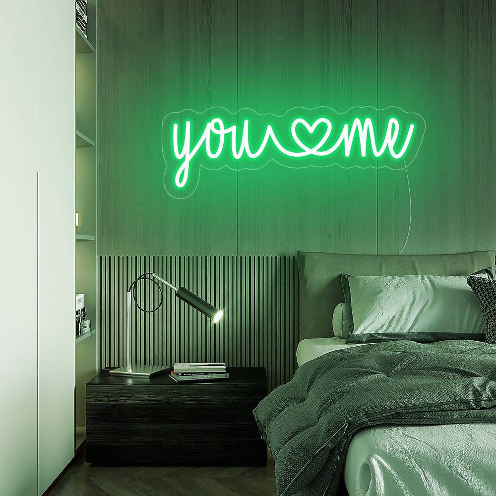 Adorable Bright “You & Me” LED Light outlet Sign Wall Decoration