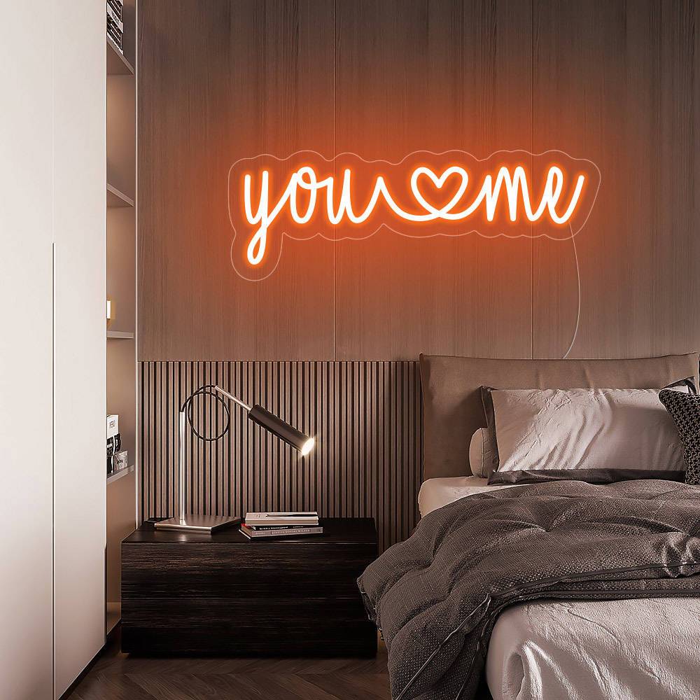 Adorable Bright “You & Me” LED Light Sign Wall sale Decoration