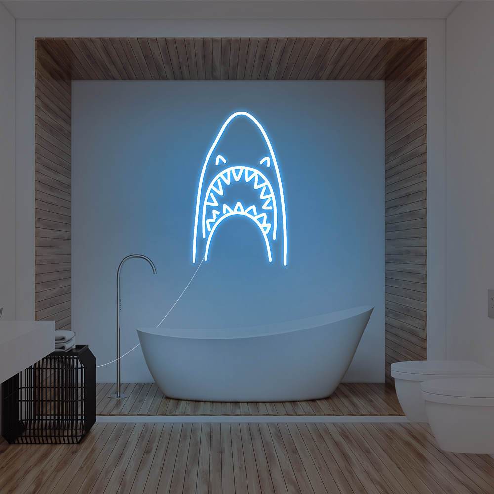 Bright outlet Blue Creeping Shark LED Light Wall Art Room Decoration