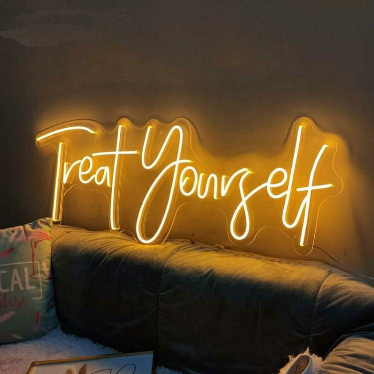 Lovely outlet Bright Pink “ Treat Yo Self” LED Night Light Room Wall Decoration