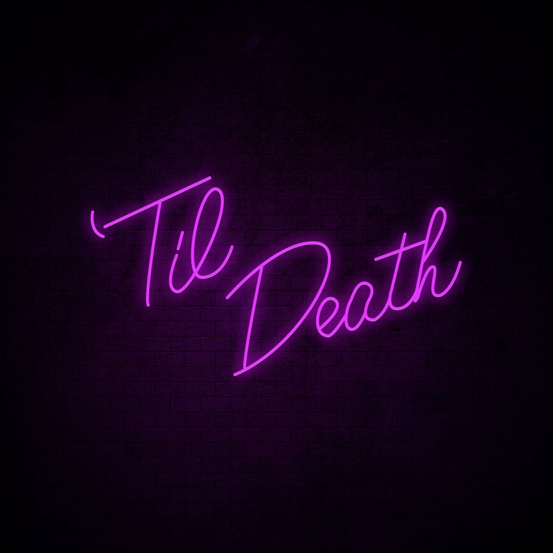 Til Death Neon Sign for Wall Decor, Wedding Neon Sign for cheapest Engagement Party