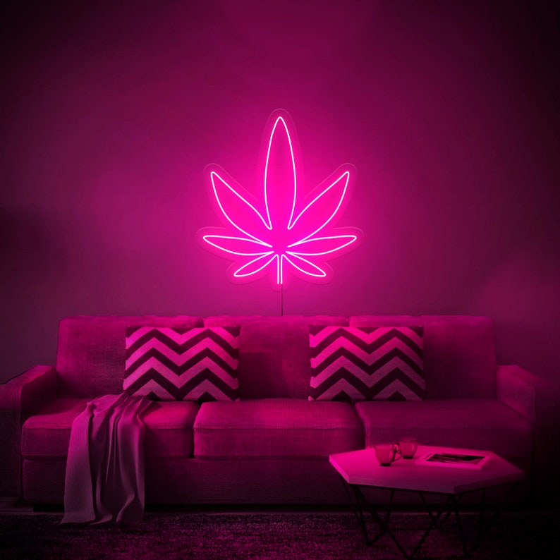 Cannabis LED Neon Sign / Marijuana Leaf Neon Sign / Weed Leaf Neon Sign LUCKYNEON