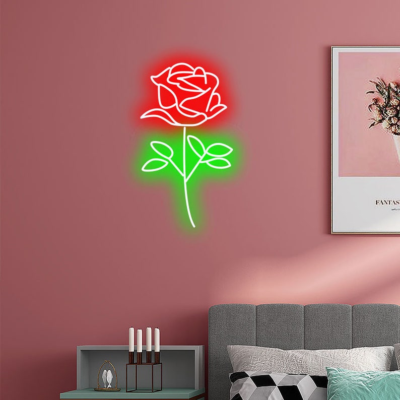 Rose Neon Sign,rose Neon Light,rose Neon Signs for Bedroom,flower
